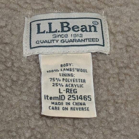 L.L. Bean Lambs Wool Sherpa Lined Sweater Vest Tan Gorpcore Mens Large Outdoors - Picture 3 of 3